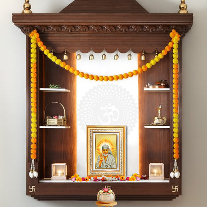 Diviniti 24K Gold Plated Sai Baba With Blessings (Classic) Divine Wall Frame for Home Mandir & Office Decor | Luxury Spiritual Gift