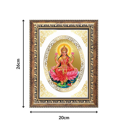 Goddess Lakshmi | Divine Prosperity Wall & Tabletop Royal Photo Frame in 24K Gold Plated Foil