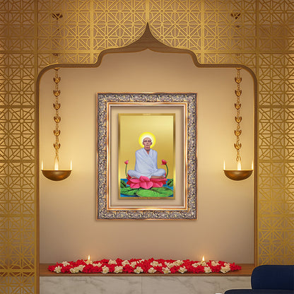Diviniti 24K Gold Plated Ram Thakur (Classic) Divine Wall Frame for Home Mandir & Office Decor | Luxury Spiritual Gift