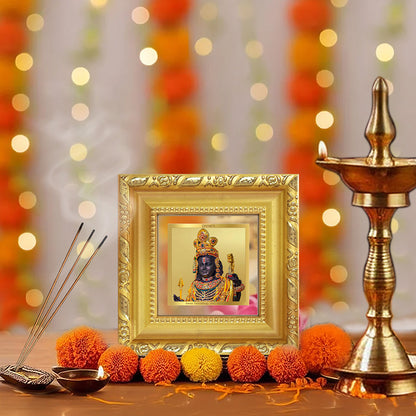 Diviniti Ram Lalla with Arch Tabletop Photo Frame in 24K Gold Plated Foil | Divine Grace, Protection & Blessings | DG103S1A (10x10 CM)