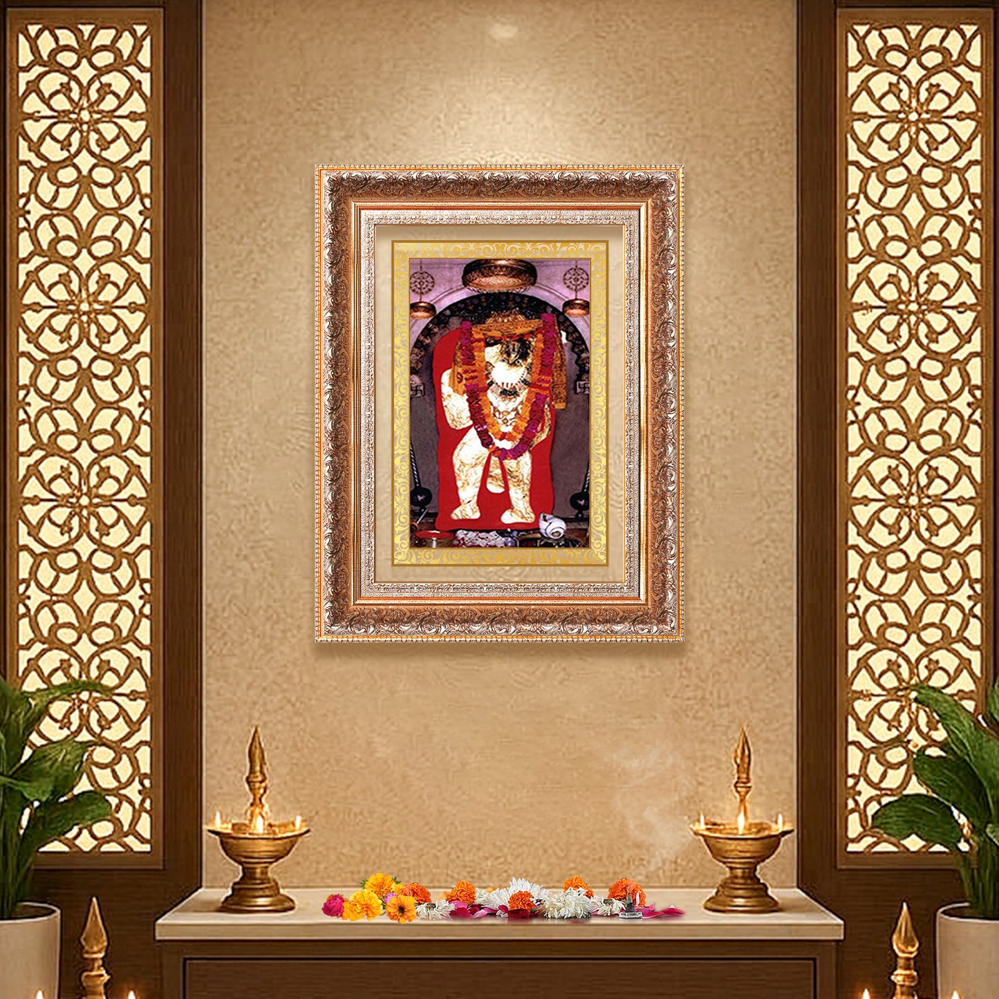 Mehandipur Balaji | Divine Hanuman of Healing and Protection Wall Photo Frame in 24K Gold Plated Foil