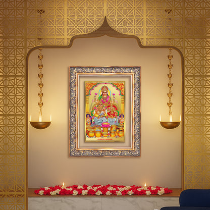 Lakshmi Kuber | Divine Wealth Duo Wall Mount Photo Frame in 24K Gold Plated Foil