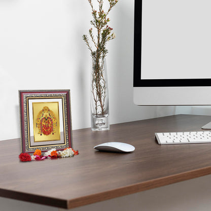 Diviniti 24K Gold Plated Padmavati (Classic) Divine Wall and Table Top Frame for Home Mandir & Office Decor | Luxury Spiritual Gift