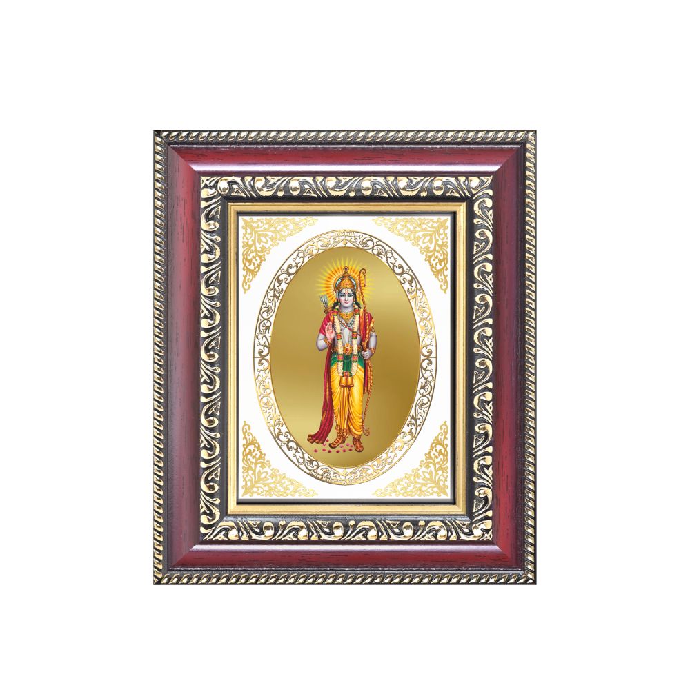 Lord Ram Ji Divine Maryada Purushottam Sacred Dharma & Blessings Royal Tabletop Frame in 24K Gold Plated Foil