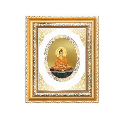 Lord Buddha Divine Peace & Mindfulness Sacred Royal Tabletop Frame in 24K Gold Plated Foil