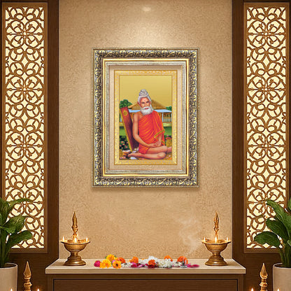 Diviniti 24K Gold Plated Baba Lokenath (Classic) Divine Wall Frame for Home Mandir & Office Decor | Luxury Spiritual Gift