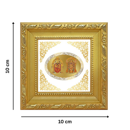 Padmavati and Balaji | Divine Sacred Couple Royal Tabletop Photo Frame in 24K Gold Plated Foil