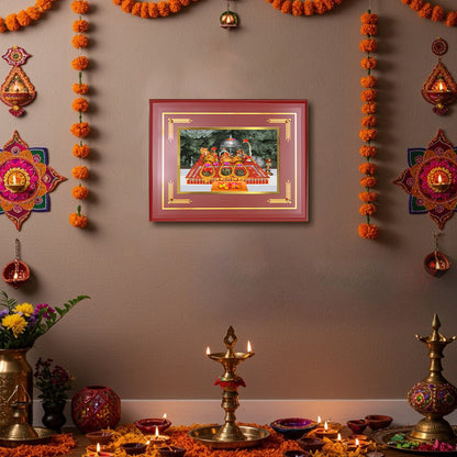Diviniti 24K Gold Plated Mata Ka Darbar Blessing Photo Frame | Devotion, Protection & Divine Grace
