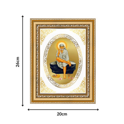Sai Baba | Divine Shirdi Wall & Tabletop Royal Photo Frame in 24K Gold Plated Foil