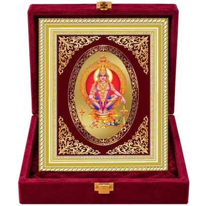 24K Gold-Plated Lord Ayyappan Frame | Premium Gift Box | 26x20 CM