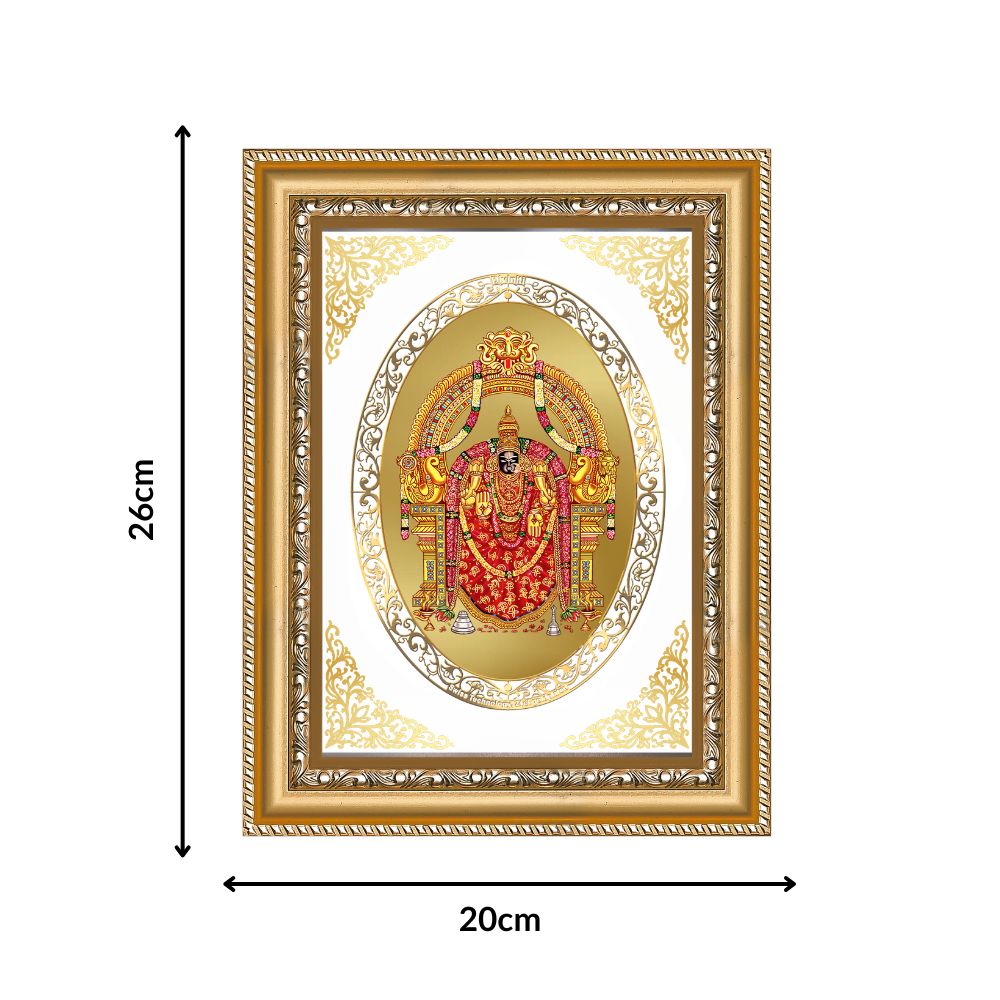 Padmavati Devi | Jain Sacred Wall & Tabletop Royal Photo Frame in 24K Gold Plated Foil