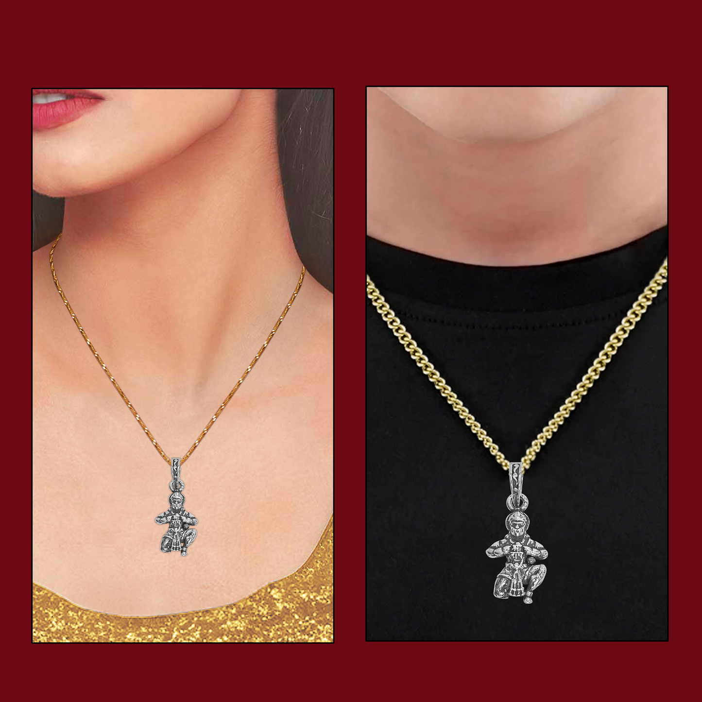 DIVINITI 925 Pure Silver Hanuman Ram Pendant For Men, Women & Kids Divine God Pendant For Birthday, Anniversary, Special Occasion Gift (2x1.5 CM 4 g)