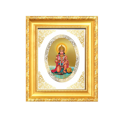 Lord Hanuman Divine Strength & Protection Sacred Royal Tabletop Frame in 24K Gold Plated Foil