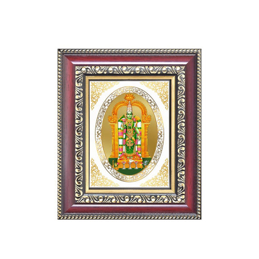 Goddess Meenakshi Amman Divine Madurai Sacred Power & Blessings Royal Tabletop Frame in 24K Gold Plated Foil