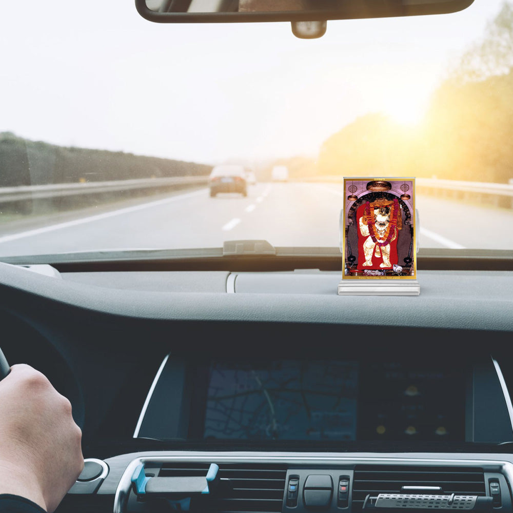 Mehandipur Bala Ji | Divine Lord Bala Ji Car Dashboard & Tabletop Photo Frame in 24K Gold Plated Foil