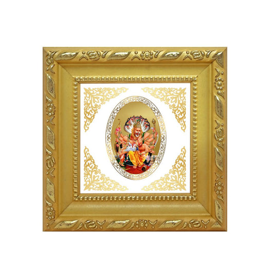 Lord Narsimha | Divine Vishnu Avatar Royal Tabletop Photo Frame in 24K Gold Plated Foil