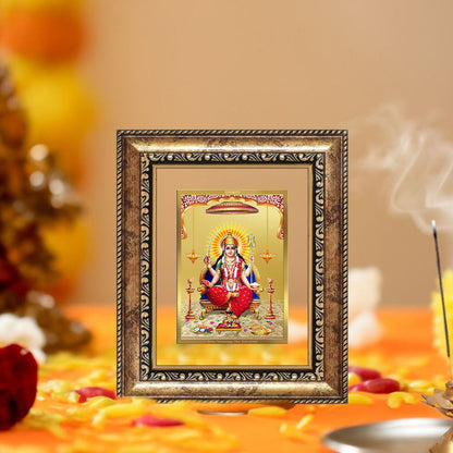Diviniti 24K Gold Plated Santoshi Mata Divine Table Top Frame for Home Mandir & Office Decor | Luxury Spiritual Gift