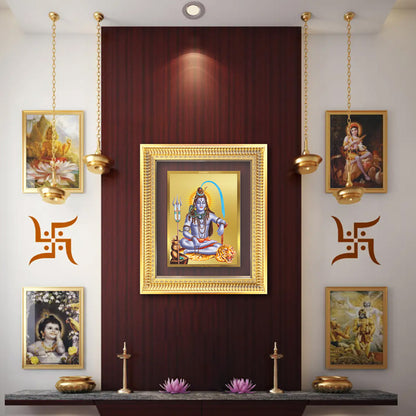Diviniti 24K Gold Plated Shiva (Classic) Divine Wall Frame for Home Mandir & Office Decor | Luxury Spiritual Gift