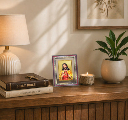 Diviniti 24K Gold Plated Jesus Christ (Classic) Divine Wall Frame for Home Mandir & Office Decor | Luxury Spiritual Gift
