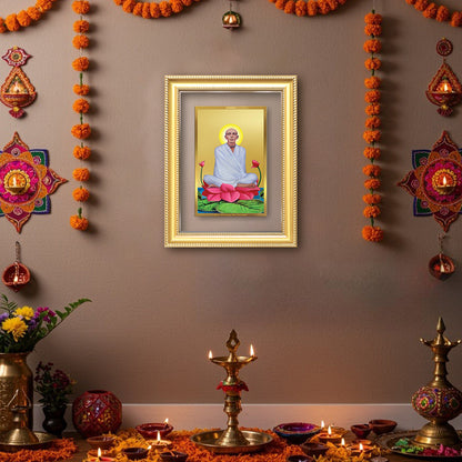 Diviniti 24K Gold Plated Ram Thakur (Classic) Divine Wall Frame for Home Mandir & Office Decor | Luxury Spiritual Gift