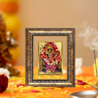 Diviniti 24K Gold Plated Katyayani Mata Divine Table Top Frame for Home Mandir & Office Decor | Luxury Spiritual Gift