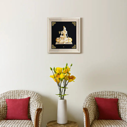 Exquisite 999 Silver & 24K Gold-Plated Lord Krishna 3D Relief Wall Art | Elegantly Encased in a European Frame | Perfect for Home Temples, Décor & Luxurious Gifting