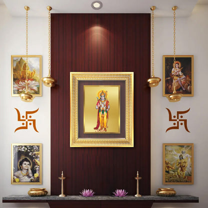 Diviniti 24K Gold Plated Ram Ji (Classic) Divine Wall Frame for Home Mandir & Office Decor | Luxury Spiritual Gift