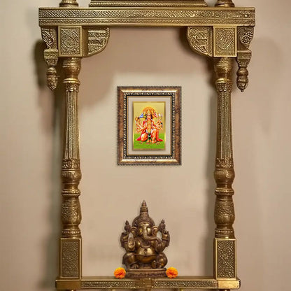 Diviniti 24K Gold Plated Panchmukhi Hanuman (Classic) Divine Wall and Table Top Frame for Home Mandir & Office Decor | Luxury Spiritual Gift