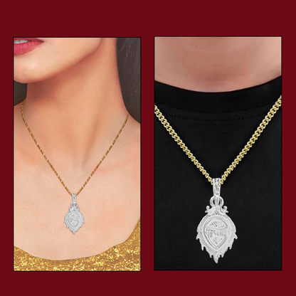 DIVINITI 925 Pure Silver Leaf Krishna Pendant for Men, Women & Kids Divine God Pendant for Birthday, Anniversary, Special Occasion Gift (2x1.3 CM 4 g)