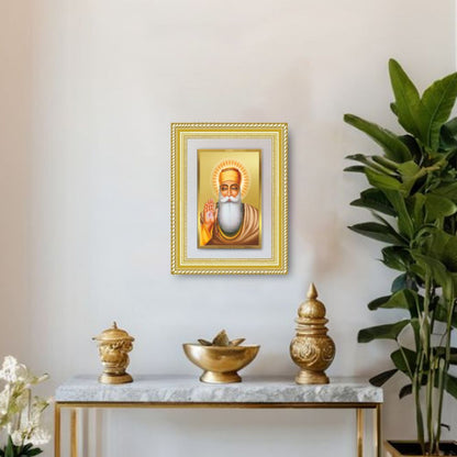 Diviniti 24K Gold Plated Guru Nanak Dev Ji (Classic) Sacred Sikh Wall Frame for Home Decor & Office Ambiance | Premium Spiritual Gift