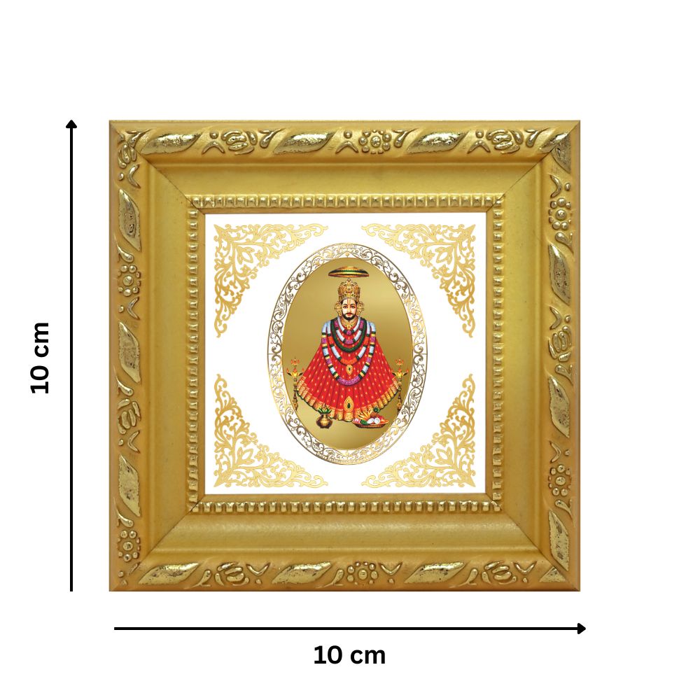 Khatu Shyam Ji | Divine Krishna Form Royal Tabletop Photo Frame in 24K Gold Plated Foil