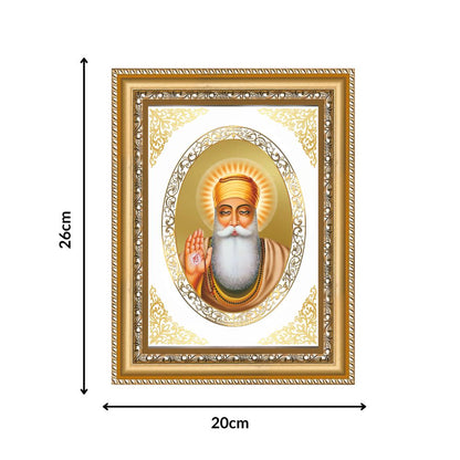 Guru Nanak Dev Ji | Sikh Guru Wall & Tabletop Royal Photo Frame in 24K Gold Plated Foil