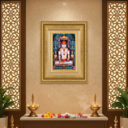 Diviniti 24K Gold Plated Adinath Divine Wall Frame for Home Mandir & Office Decor | Premium Jain Spiritual Gift
