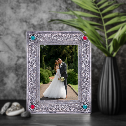 Pure Silver Vintage Photo Frame Rectangle Shape (19x25 cm 368g)
