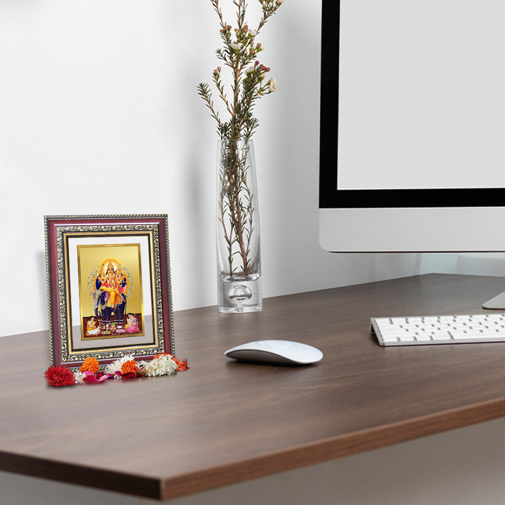 Diviniti 24K Gold Plated Vishvakarma (Classic) Divine Wall and Table Top Frame for Home Mandir & Office Decor | Luxury Spiritual Gift