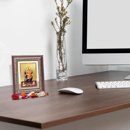 Diviniti 24K Gold Plated Vishvakarma (Classic) Divine Wall and Table Top Frame for Home Mandir & Office Decor | Luxury Spiritual Gift