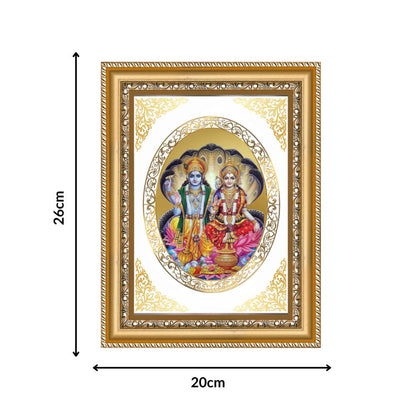 Vishnu Lakshmi | Divine Stability & Prosperity Wall & Tabletop Royal Photo Frame in 24K Gold Plated Foil