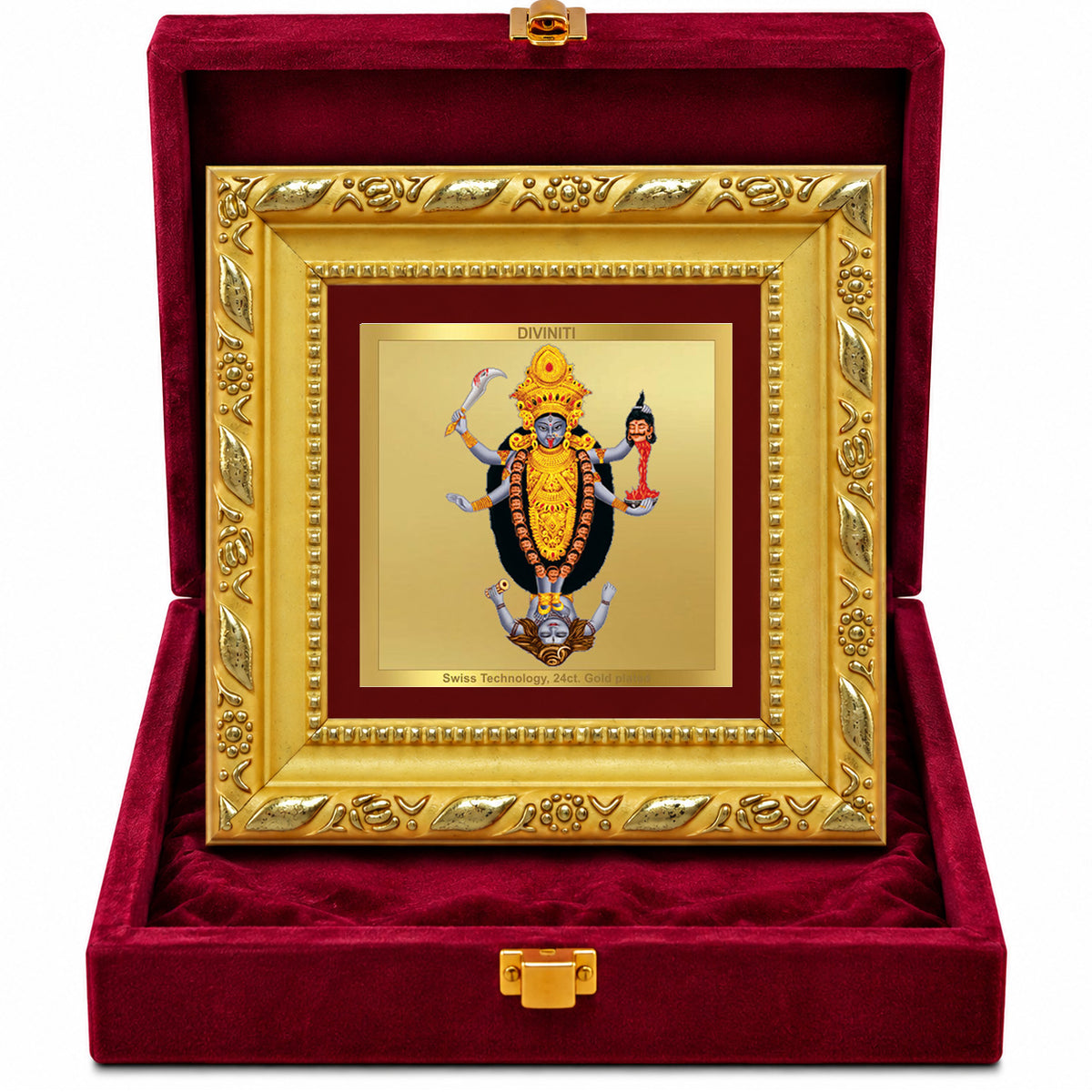 24K Gold-Plated Maa Kali Frame | Premium Gift Box | 10x10 CM