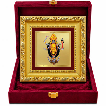 24K Gold-Plated Maa Kali Frame | Premium Gift Box | 10x10 CM