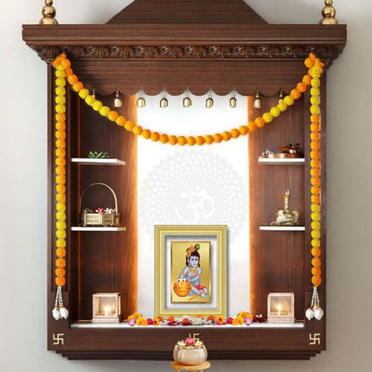 Diviniti 24K Gold Plated Bal Gopal Divine Wall Frame for Home Mandir & Office Decor | Luxury Spiritual Gift