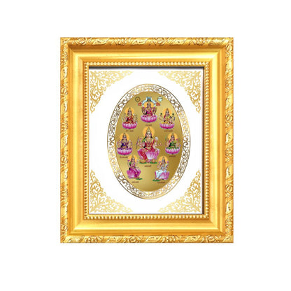 Ashta Lakshmi Divine Eight Forms of Wealth & Prosperity Sacred Royal Tabletop Frame in 24K Gold Plated Foil