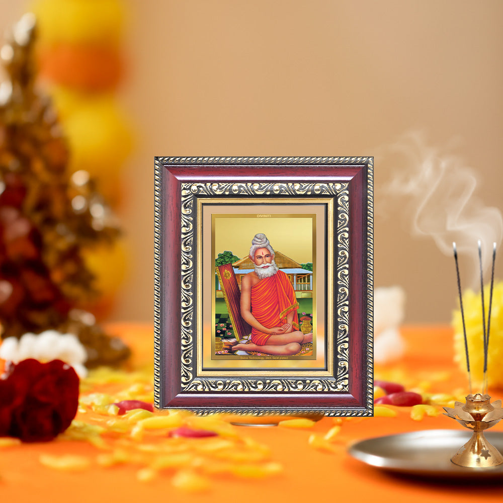Diviniti 24K Gold Plated Baba Lokenath (Classic) Divine Table Top Frame for Home Mandir & Office Decor | Luxury Spiritual Gift
