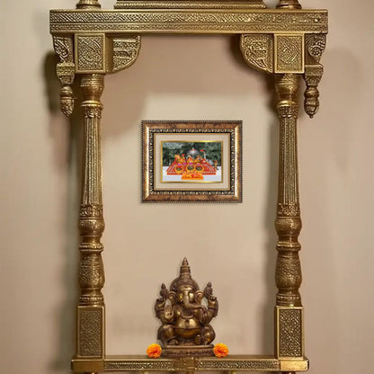 Diviniti 24K Gold Plated Mata Ka Darbar (Classic) Divine Wall and Table Top Frame for Home Mandir & Office Decor | Luxury Spiritual Gift