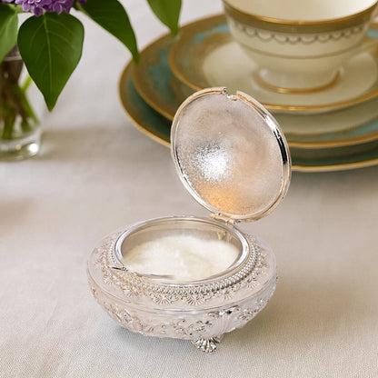 999 Silver Plated Sugar Bowl | Antique Finish Decorative Tabletop White Bowl for Decor and Gifting