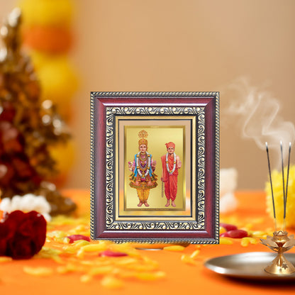 Diviniti 24K Gold Plated Swaminarayan (Classic) Divine Table Top Frame for Home Mandir & Office Decor | Luxury Spiritual Gift