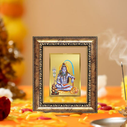 Diviniti 24K Gold Plated Shiva Divine Table Top Frame for Home Mandir & Office Decor | Luxury Spiritual Gift