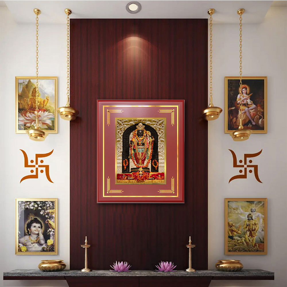 Diviniti Shree Ram Lalla Wall Photo Frame in 24K Gold Plated Foil – Divine Innocence, Joy & Auspicious Blessings