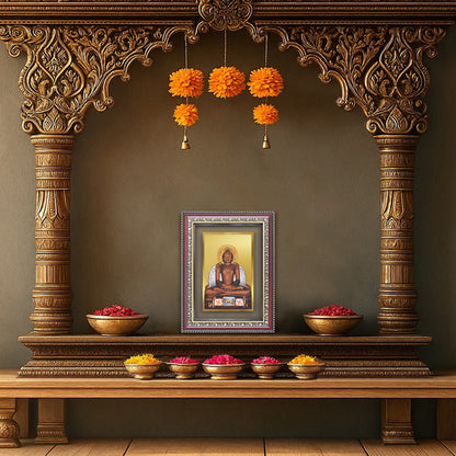 Diviniti 24K Gold Plated Mahavir (Classic) Divine Wall Frame for Home Mandir & Office Decor | Luxury Spiritual Gift
