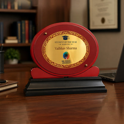 Diviniti Customized MDF Memento with Image Printed on 24K Gold Plated Foil | Premium Corporate Gift & Award Plaque