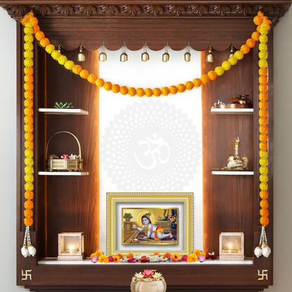Diviniti 24K Gold Plated Laddu Gopal (Classic) Divine Wall Frame for Home Mandir & Office Decor | Luxury Spiritual Gift